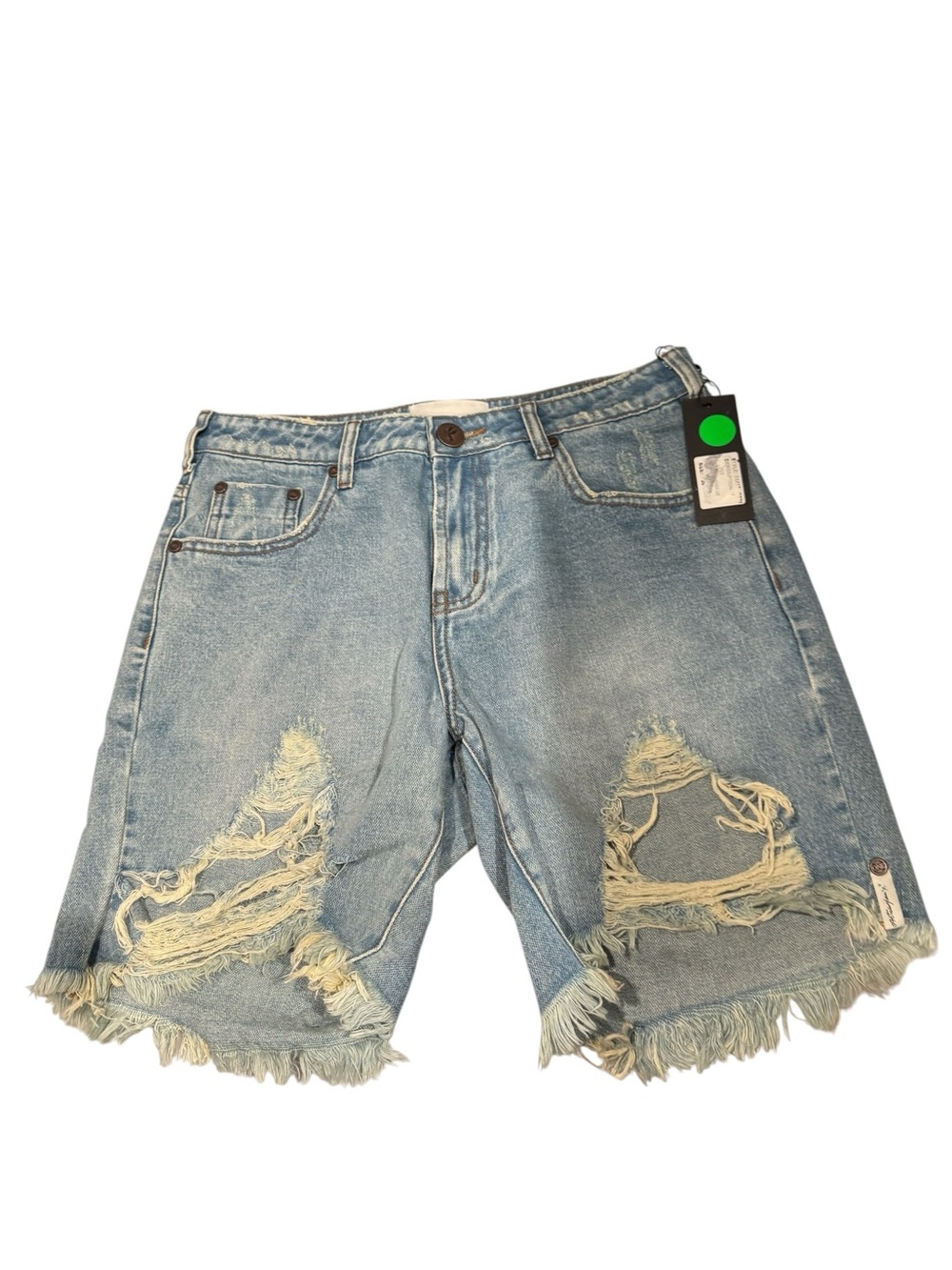 Light Blue Distressed Women's Denim Shorts